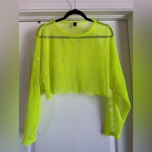 Windsor Bright Yellow Mesh Crop Top